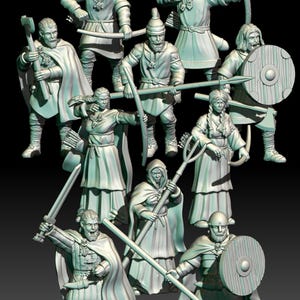 Horse Lords Militia warriors 28mm dnd miniature dungeon and dragons fantasy wargaming miniature tabletop wargame miniature for painting