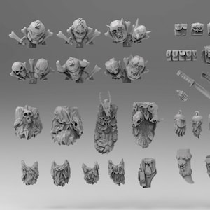 Miniature conversions kits Asgardian Accessories fantasy 32mm miniature kit bashing set for wargaming miniature painting gift RPG tabletop