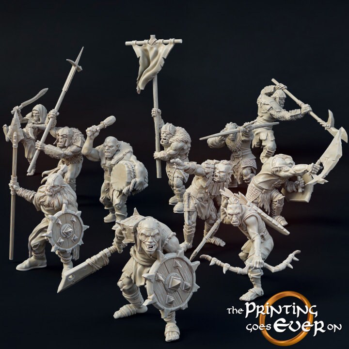 Warlord Games – Orc Warband – 24 Figurines Plastique 28mm Pour Jeux De Guerre Et RPG Fantastiques