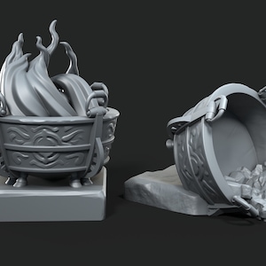 28mm Scatter Terrain Cauldrons tabletop fantasy wargaming miniature dnd dungeons and dragons pathfinder miniature for painting gift