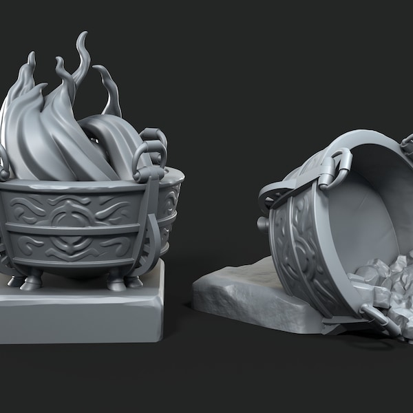 28 mm Scatter Terrain Cauldrons Tabletop Fantasy wargaming Miniatur d&ndeon and dragons Pathfinder Miniatur Bemalung Geschenk