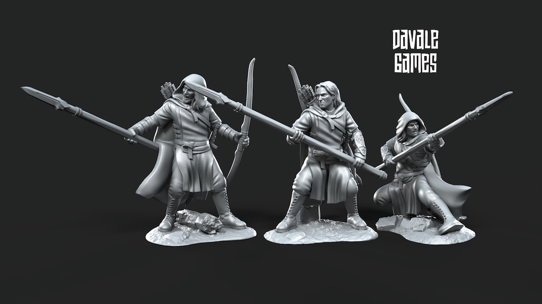 Rangers of Grey Castle Spears 28mm Miniatures Dnd Minis Fantasy ...