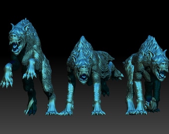 Terror Realm Wargs Miniatures, 28mm DND Minis for Painting