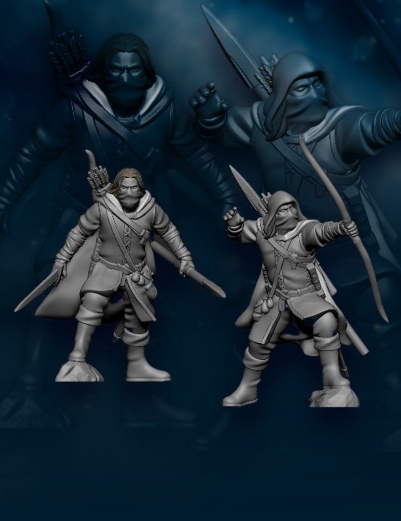 North Human Rangers Miniatures: 28mm D&D Fantasy Wargaming Minis - Etsy
