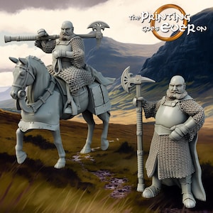 Highlands Axeman Leader army dnd fantasy jeux de guerre sur table miniature 28 mm