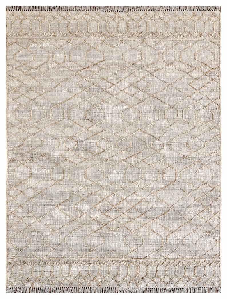 Handwoven Jute Area Rug: Geometric Boho Farmhouse Style - Etsy