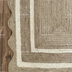 Handwoven Striped Jute Kilim Rug: Eco-Friendly Natural Fiber Area Rug