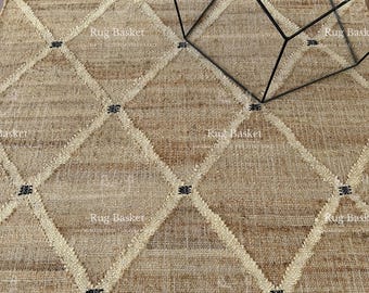 Tappeto Kilim in iuta intrecciato a mano: tappeto moderno e geometrico Boho