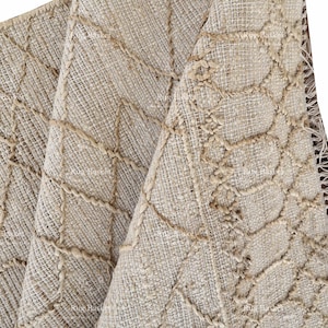 Handwoven Jute Area Rug: Geometric Boho Farmhouse Style