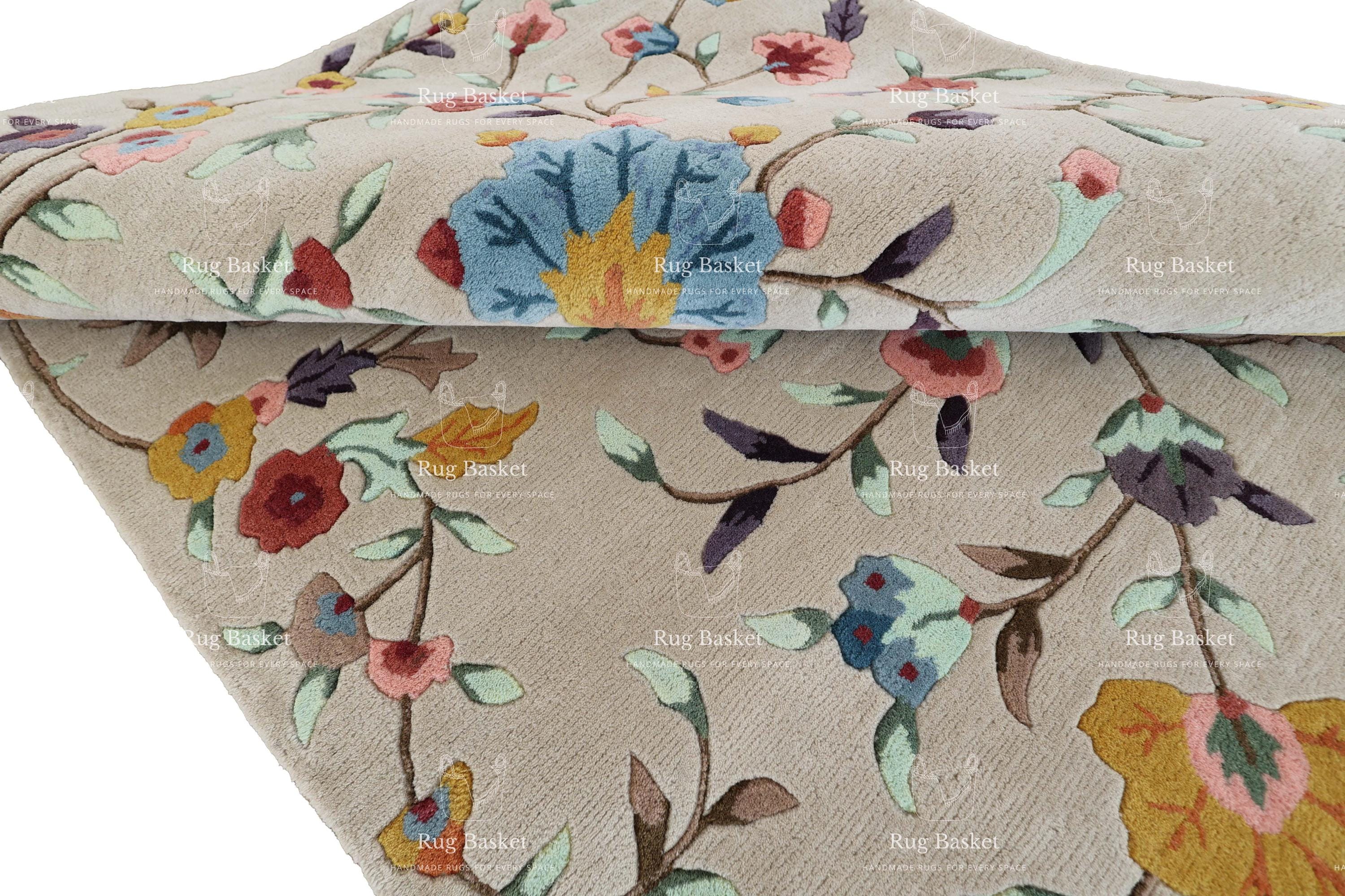 tête de lit en laine fait main lotus feuille verte oiseau d'eau