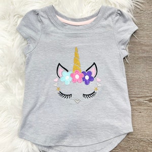 Unicorn Princess Sparkle T. Embroidered Unicorn T. Sparkles 12month 18month 2T 3T