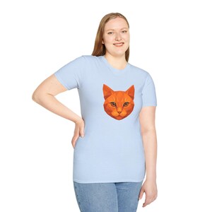 Geometric Cat T-Shirt, Unisex Softstyle Tee, Cat Lover Gift, Funny Pet Shirt, Cute Animal Apparel, Birthday Gift, Casual Wear