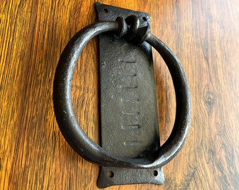 Hand Forged Iron Door Knocker, Blacksmith Country Home Hardware
