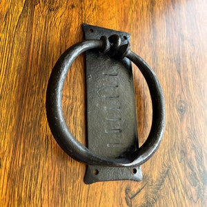 Hand Forged Door knocker, Wrought Iron Blacksmith Country home Antique Hardware Decoration Original Farmhouse Natural Black Iron Accessories