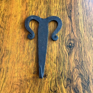 Iron Hand Forged Belt Hooks(Set of-4) Handcrafted by Well Experienced Blacksmiths From India. Premium Matt Black Finished