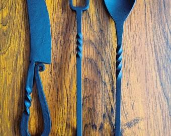 Hand Forged Viking Cutlery set Double