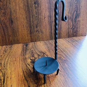 Hand Forged Iron Candle Stand - Rustic Home Decor, Vintage Candle Holder, Handmade Wrought Iron Candle Stand PACK OF 2