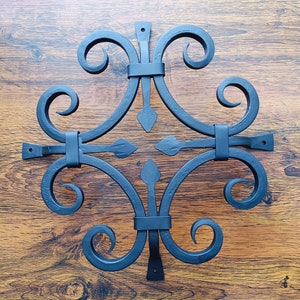 Superior Handcrafted Iron Driveway Gate with Customized Artisan Fencing, An Antique Hand-Forged Iron Latch, and  It can be Customized Patio