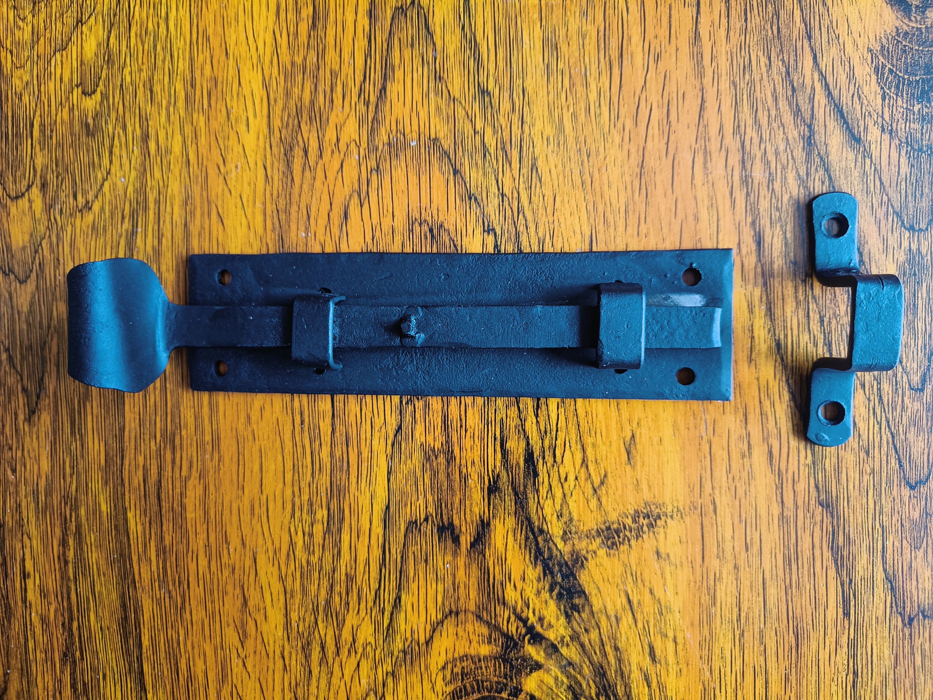 Hand Forged Slide Bolt Latch, Rustic Wrought Iron Door Lock - Etsy