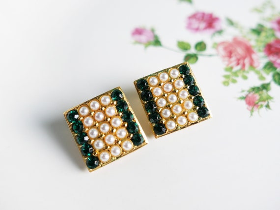Vintage Jewelry Clip-On Earrings-Gold tone Metal … - image 2