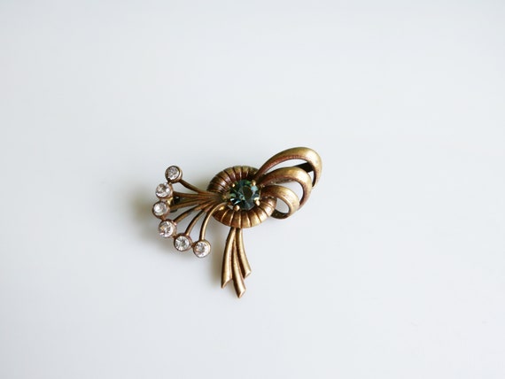 Gorgeous 1930s Crystal Brooch with diamond paste … - image 4