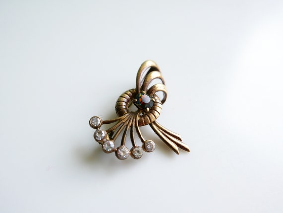 Gorgeous 1930s Crystal Brooch with diamond paste … - image 3
