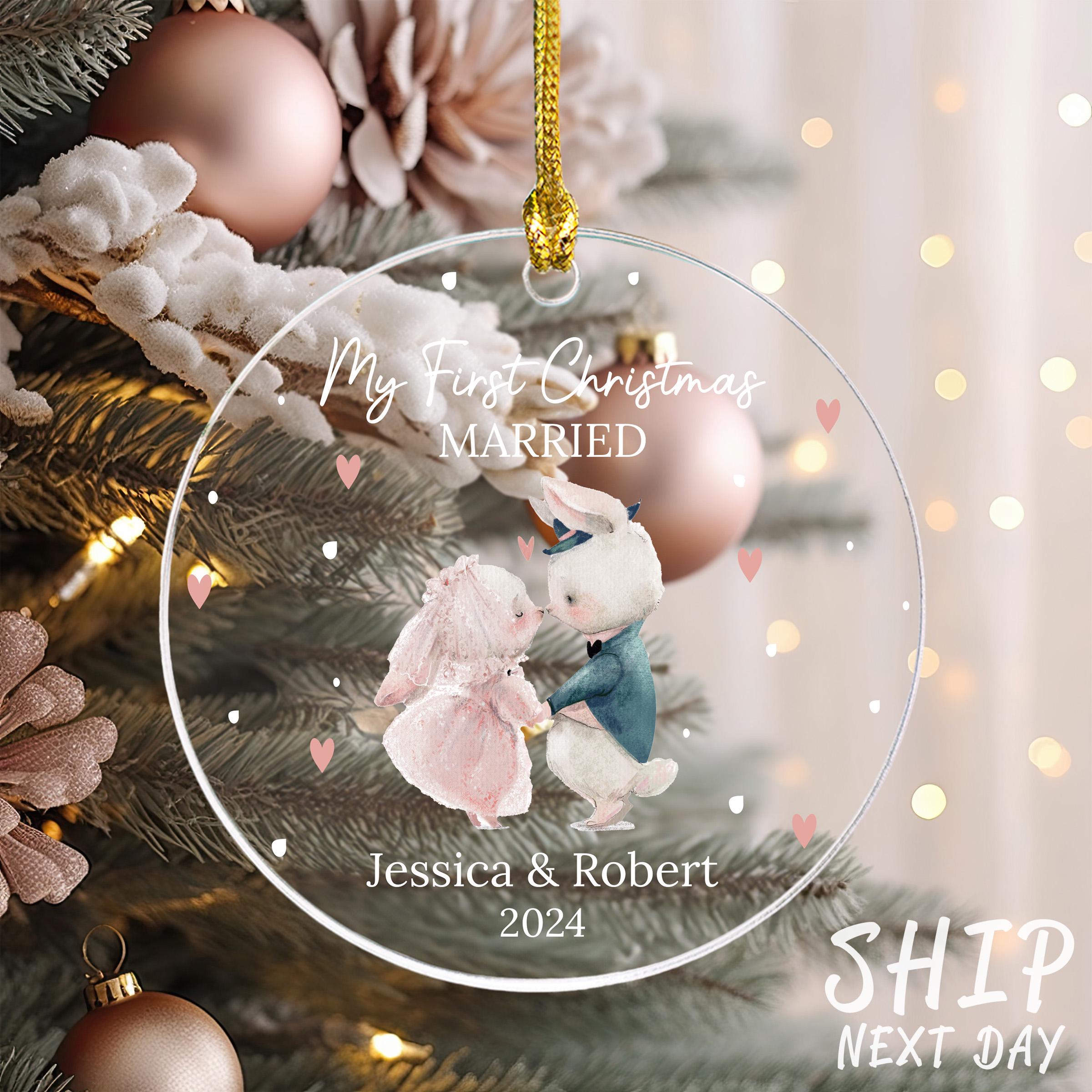 Our First Christmas Ornament, Personalized Marriage Ornament, Gift For New Couple, Family Keepsake, Housewarming Gift, Holiday Season Decor