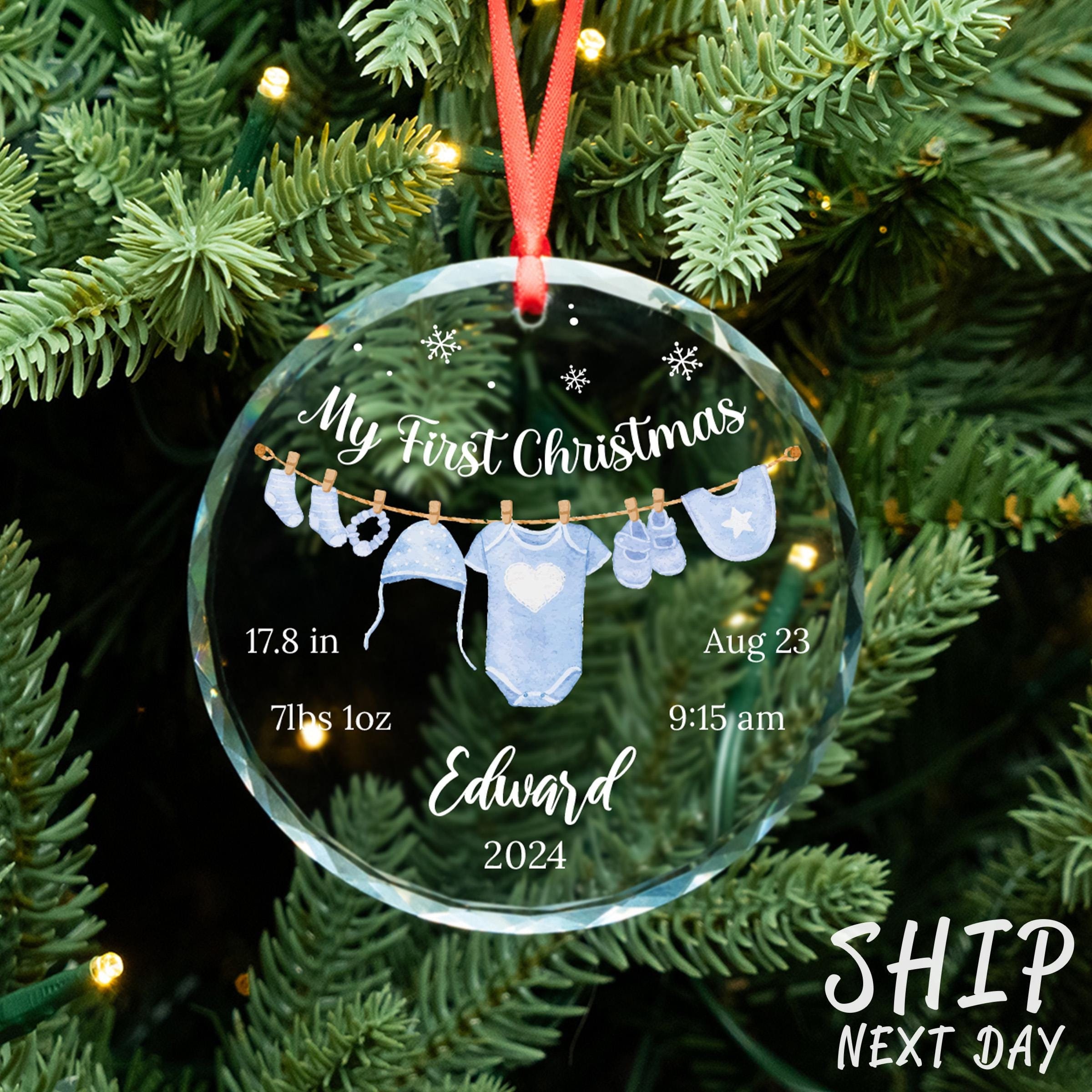 My First Christmas Ornament, Newborn Baby Ornament, First Christmas Baby Keepsake, Custom Name Baby Ornament, Personalized Name Baby Name