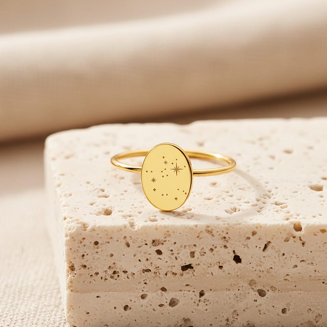 Star Sign Rings Custom Engraved Zodiac Ring for Mom, Mothers Day Gift Jewelry ...