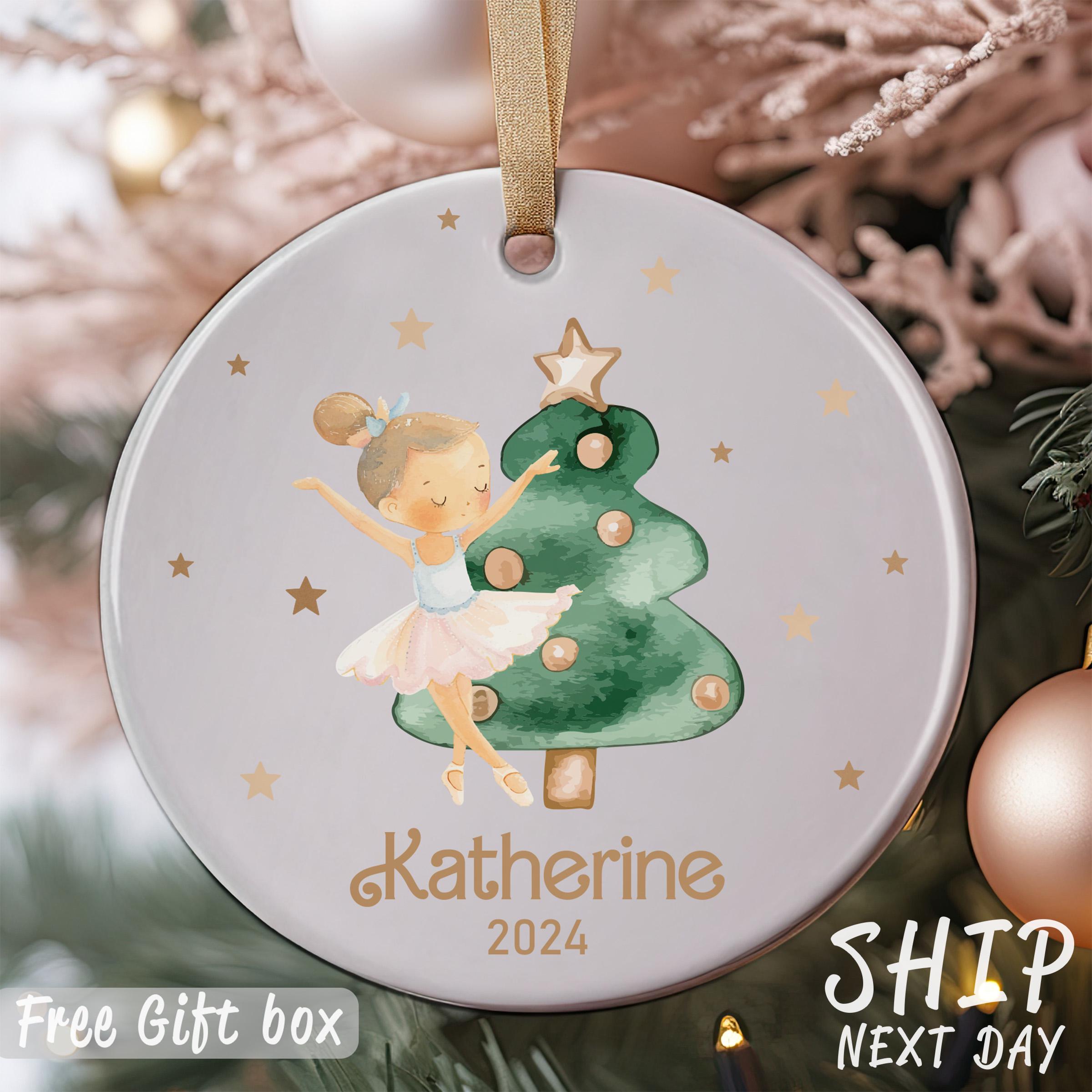 Custom Name Ballet Dancer Ornament, Christmas Gift Toddler Ornament, Little Dancer Ornament, Personalized Kid Name Keepsake, Children Gift