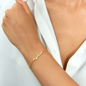Silver Arabic Name Bracelet, Mothers Day Gifts, Customized Bracelet, Gift For Women, Minimalist Bracelet, Handmade Jewelry,Dainty Bracelet image 3