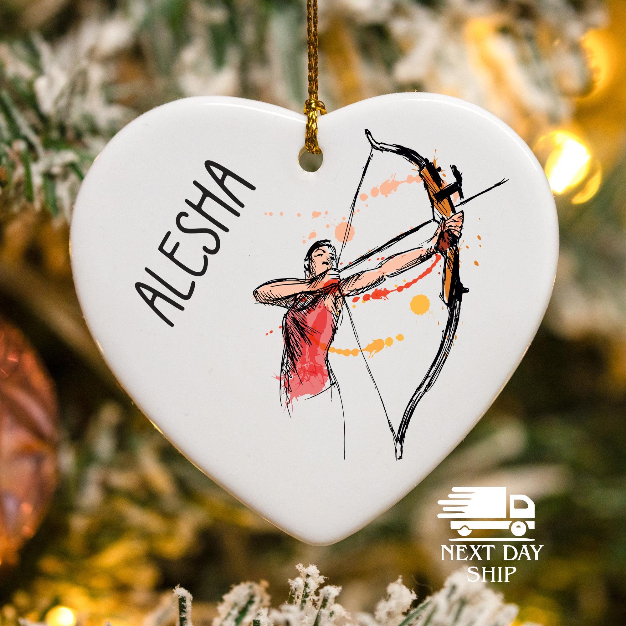 Custom Name Archer Ornament, Sports Ornament, Personalized Archer Ornament, Holiday Ornament, Bow Sport Ornament, Gifts For Sport Fan