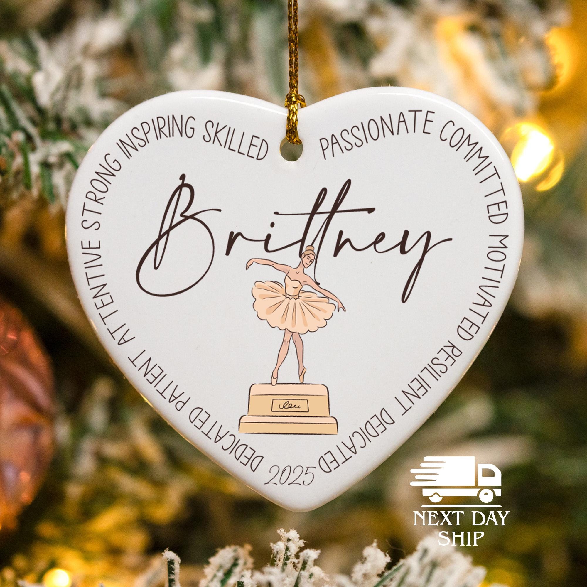 Customized Ballet Ornament, Personalized Dancer Ornament, Custom Name Christmas Ornament, Ballerina Name Ornament, Inspirational Ornament