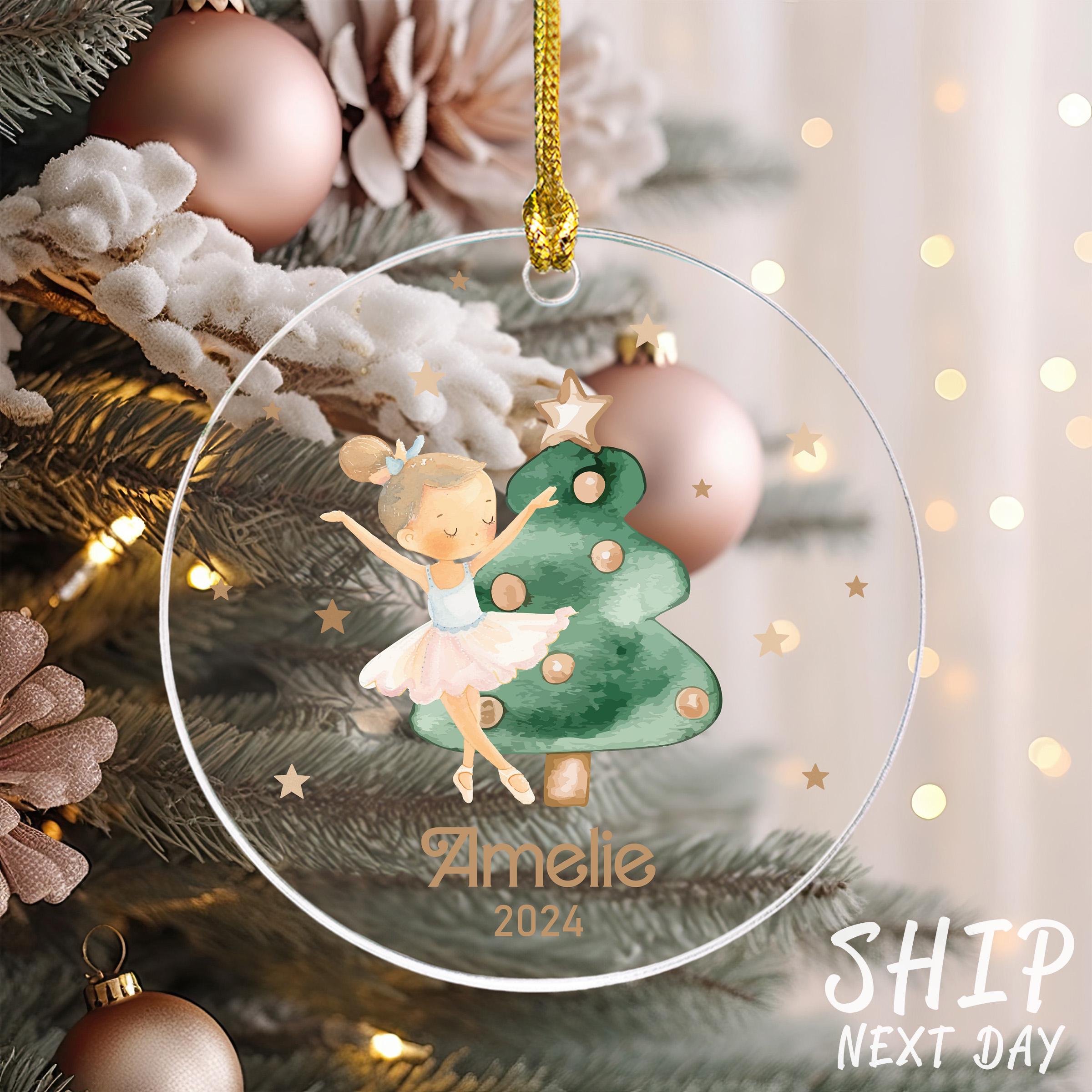 Custom Name Ballet Dancer Ornament, Christmas Gift Toddler Ornament, Little Dancer Ornament, Personalized Kid Name Keepsake, Children Gift