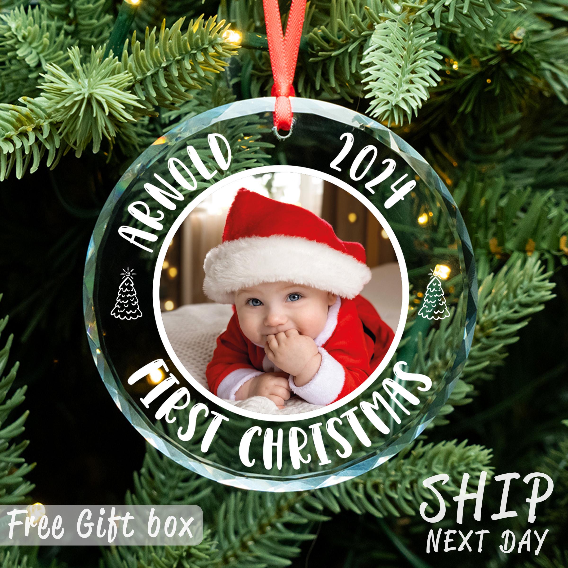 Custom Photo Baby Ornament, Custom Name Toddler Ornament, Gift For Newborn, Child Ornament, First Christmas Ornament Gift, Gift For Parents