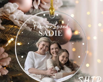 Memorial Family Picture  Ornament, Custom Photo Ornament, Memorial Ornament, Christmas Ornament, Family Keepsake Ornament, Memorial Gift