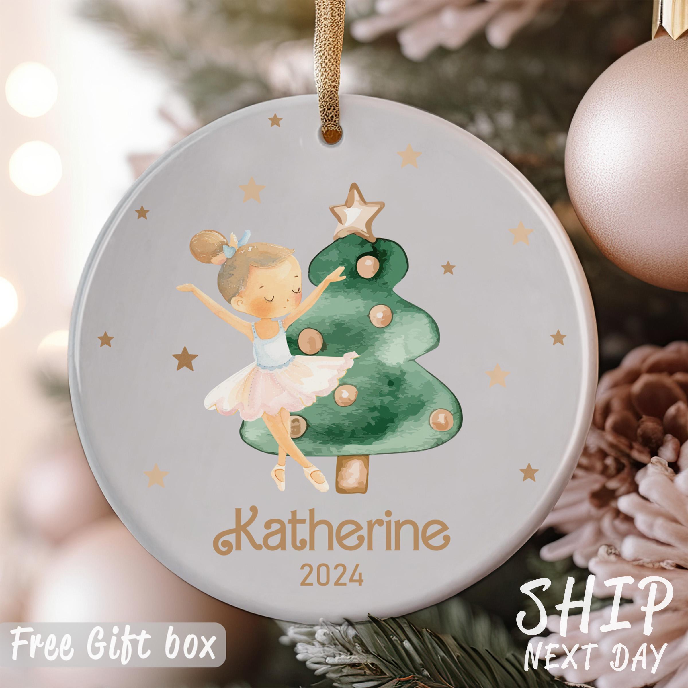 Custom Name Ballet Dancer Ornament, Christmas Gift Toddler Ornament, Little Dancer Ornament, Personalized Kid Name Keepsake, Children Gift