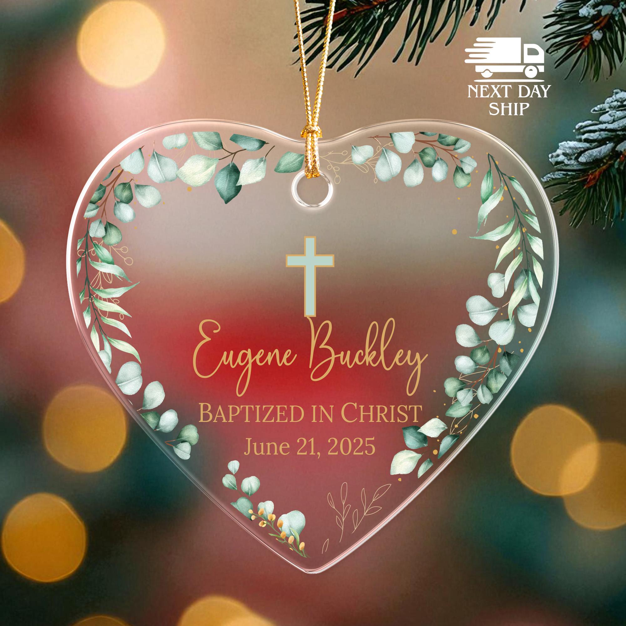 Personalized Baptizing Ornament, Custom Christining Ornament, Baptism Gifts, Church Gifts, Christmas Family Keepsake, Baby Name Ornament