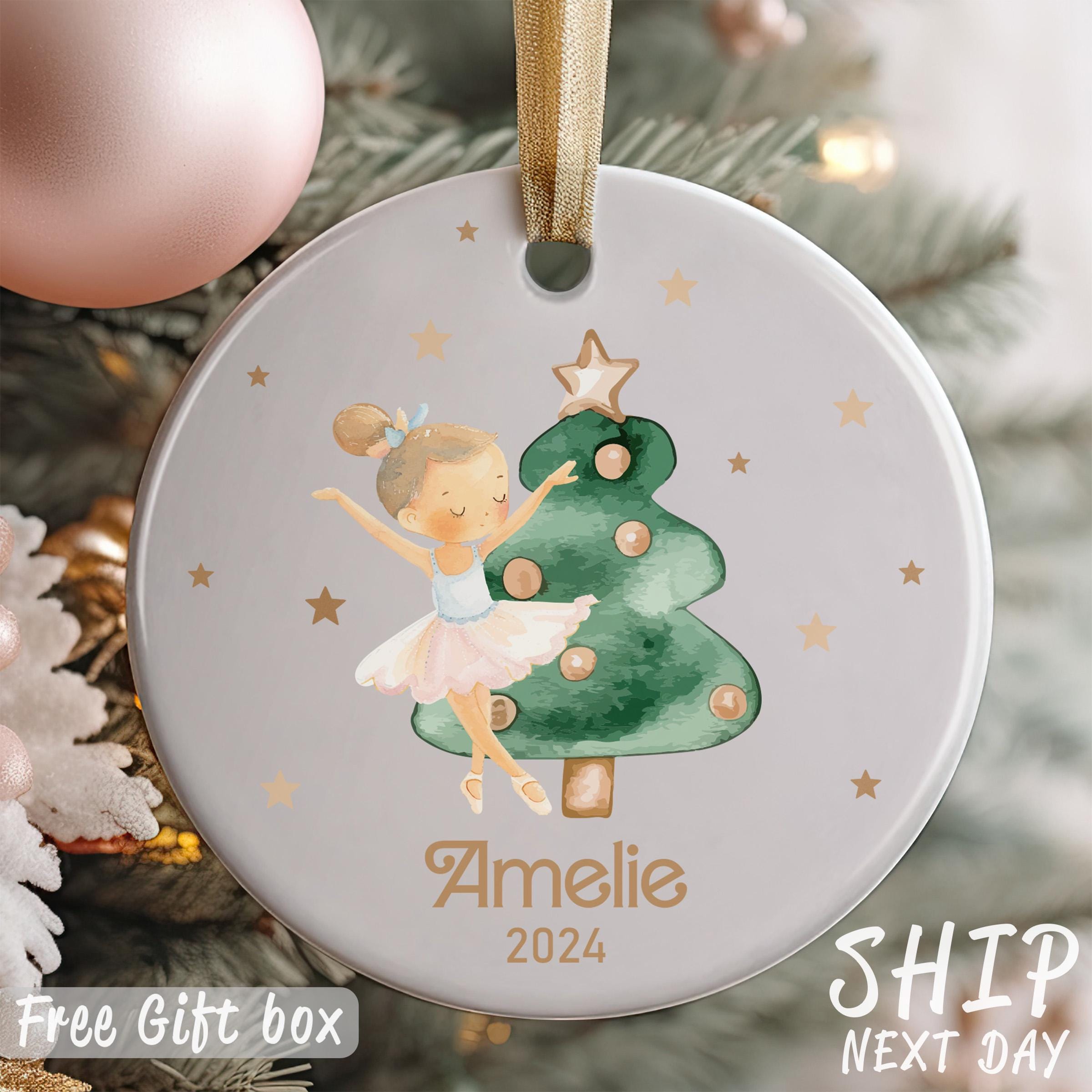 Custom Name Ballet Dancer Ornament, Christmas Gift Toddler Ornament, Little Dancer Ornament, Personalized Kid Name Keepsake, Children Gift