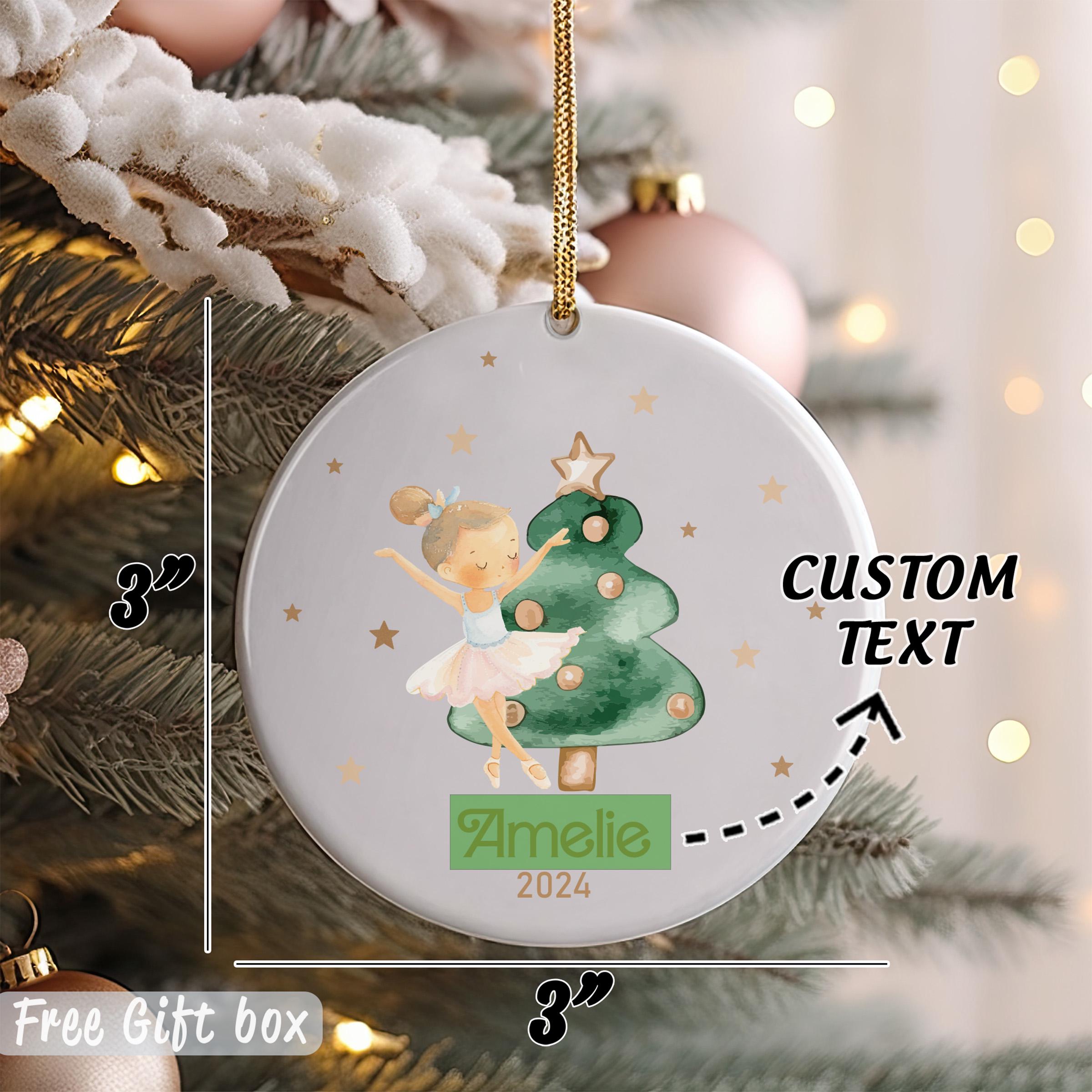 Custom Name Ballet Dancer Ornament, Christmas Gift Toddler Ornament, Little Dancer Ornament, Personalized Kid Name Keepsake, Children Gift