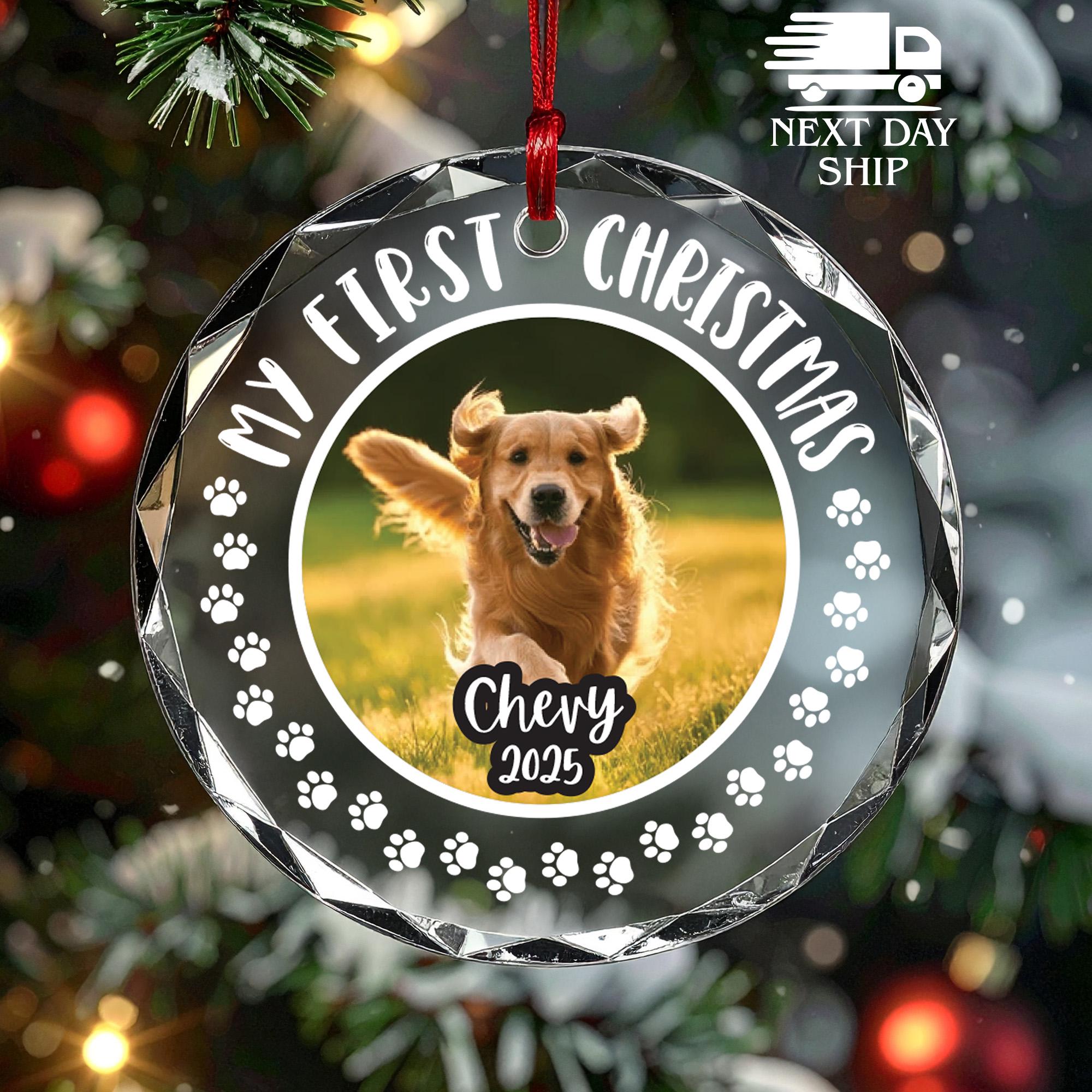 Personalized Pet Picture Ornament, First Christmas Dog Ornament, Memorial Gift, First  Christmas Gift, Pet Owner Gift, Bulk Picture Ornament