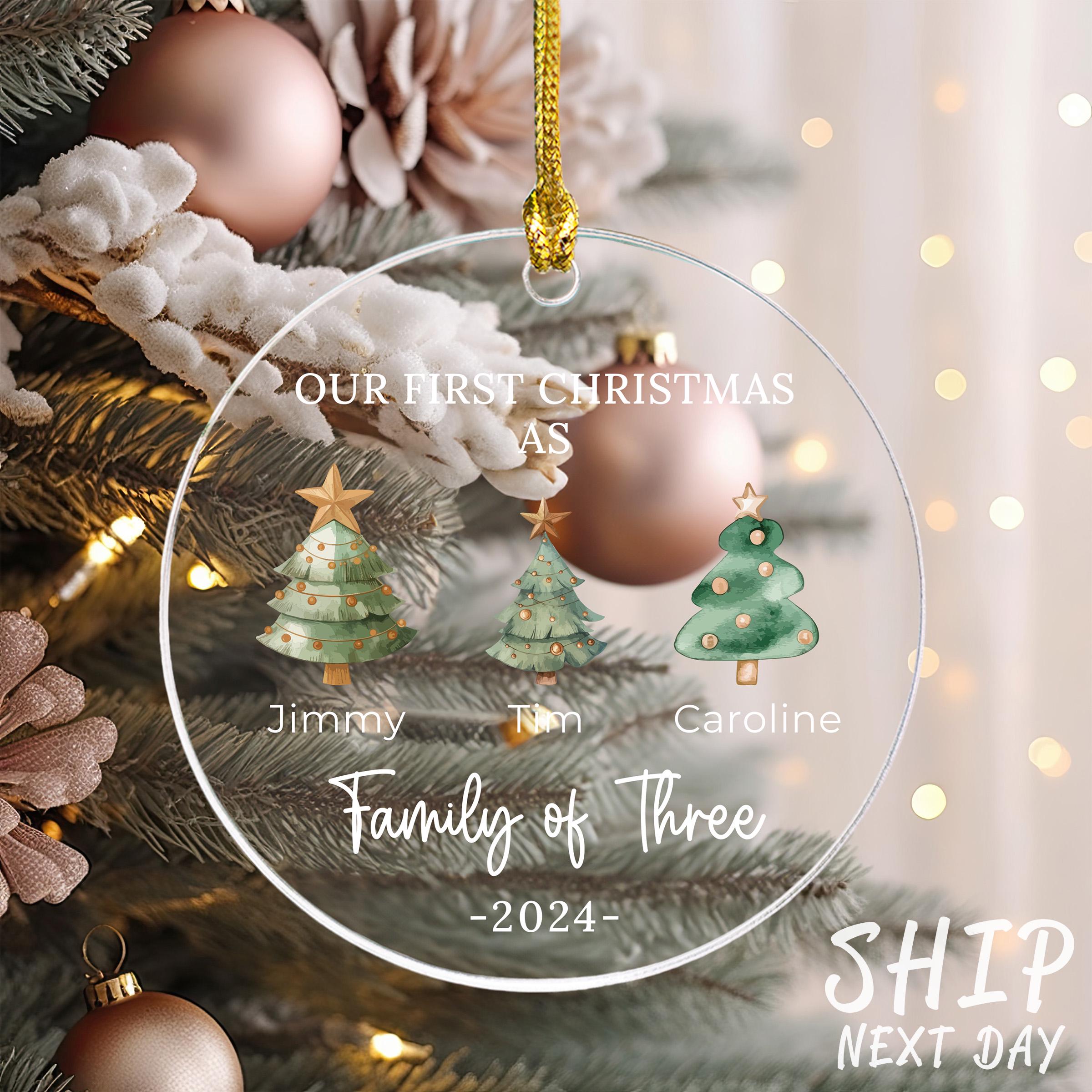 Family of Tree Christmas Ornament, First Christmas Ornament, Personalized Christmas Ornament, Christmas Tree Ornament, Christmas Party Gifts
