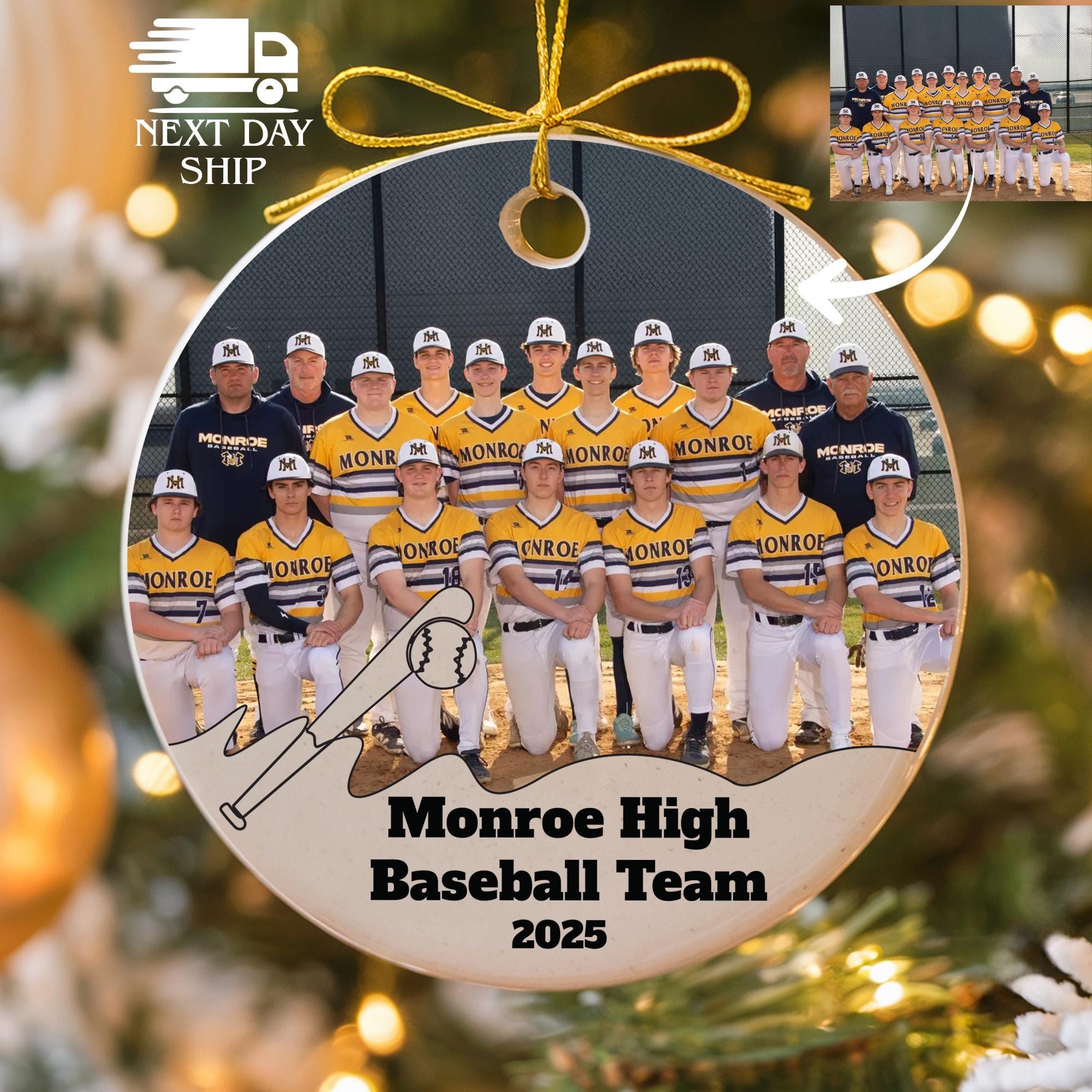 Personalized Baseball Team Ornament 2025, Custom Baseball Player Ornament, Baseball Team Gift, Baseball Coach Gift, Sport Ornament