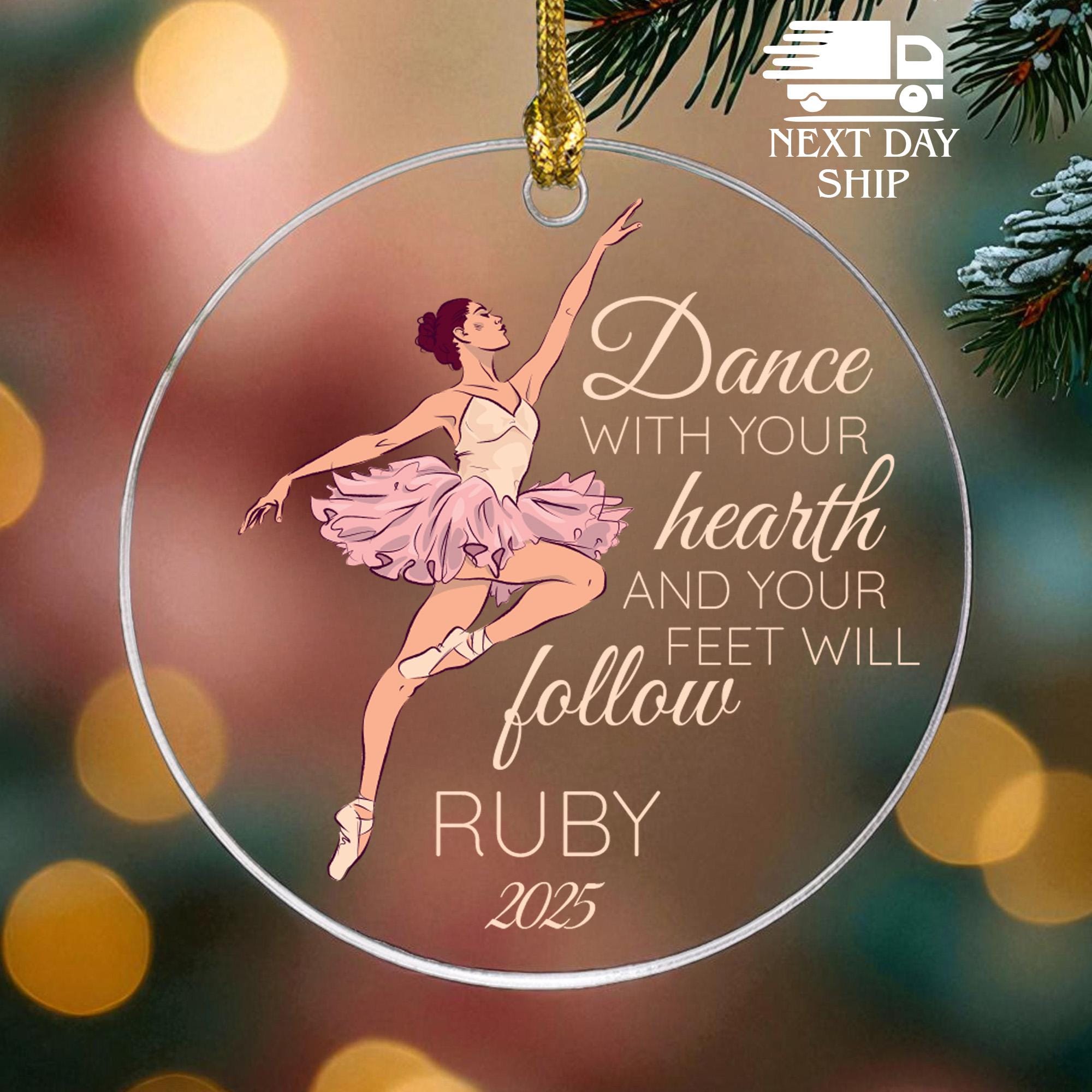 Personalized Ballet Ornament, Inspirational Dance Quote Gift, Custom Name Ballerina Christmas Keepsake, Dance Teacher or Student Gift 2025