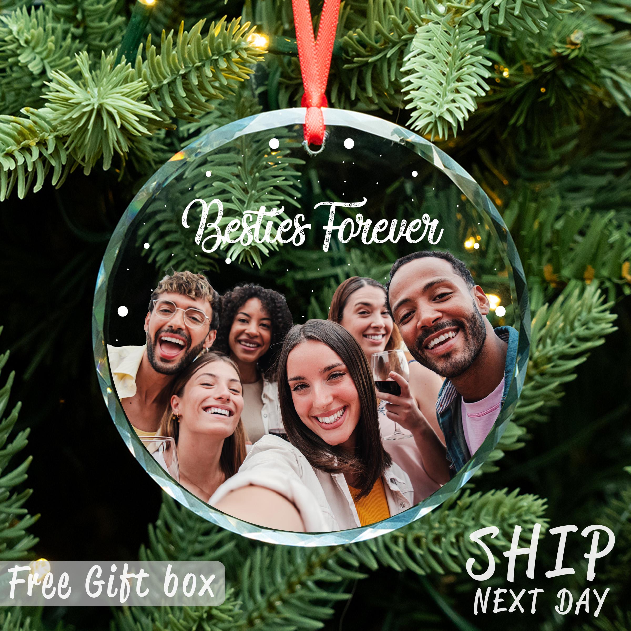 Best Friends Picture Ornament, Personalized Photo Ornament, Friendship Photo Ornament, Holiday Ornament, Friend Keepsake, Gift For Friends