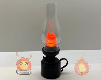 Lampe de table veilleuse anime kawaii, décoration d'intérieur et cadeaux Lampe de table calcifer du château ambulant hurlant veilleuse calcifer anime kawaii