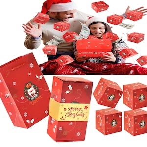 Weihnachtsüberraschungsgeschenkbox Explosion, Pop Boxes, Geburtstagsbox Pop Box, Geburtstagsparty Geschenkboxen, Geschenkboxen, Überraschungs-Weihnachtsgeschenke-Spardose