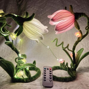 Handmade Unique Bell Orchid Night Light Table Lamps,home decor and gifts,personalized flower gifts Flower Table Lamp Flower Night Lamp