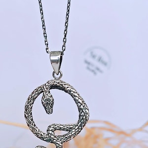Sterling Silver Snake Necklace: Unisex Gothic Jewelry