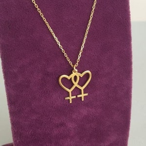 Double venus heart necklace clearance
